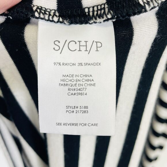 Cabi White Black Stripe Long Sleeve Jersey Knit T-Shirt Shirt Top Women's Small - Picture 6 of 6